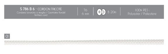 Braided Cording 6mm - White