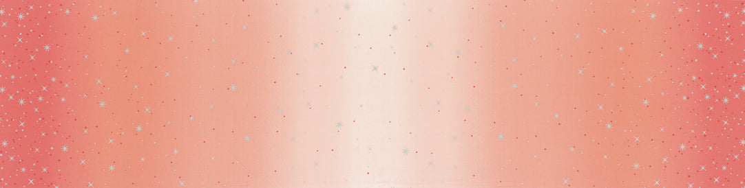Ombre Fairy Dust - Popsicle Pink- metallic silver stars and dots denser at edges
