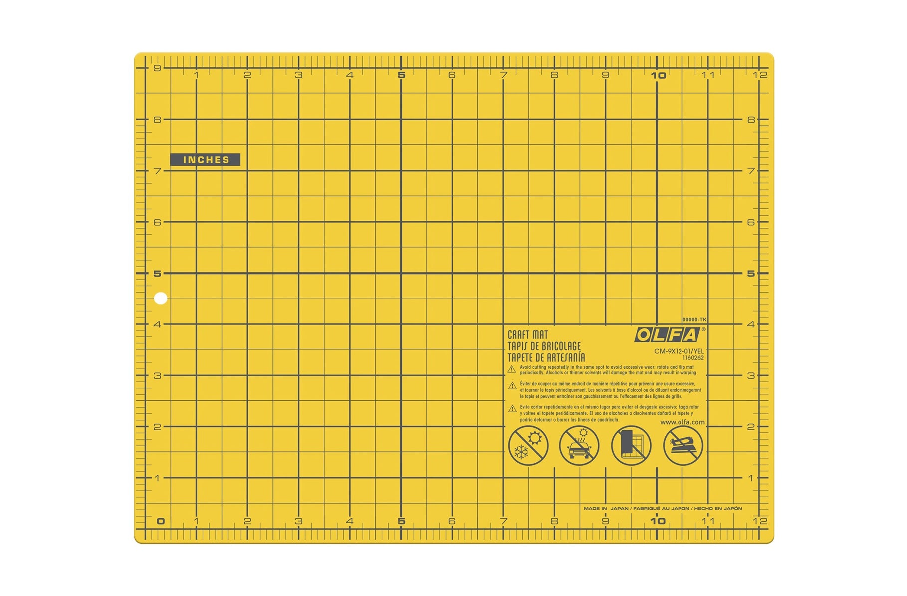 Olfa - 9x12 cutting mat - yellow