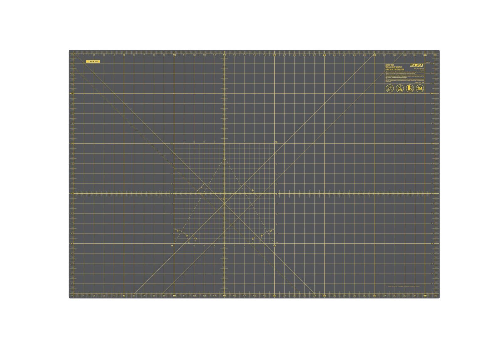 Olfa - 24x36 cutting mat - gray - double sided