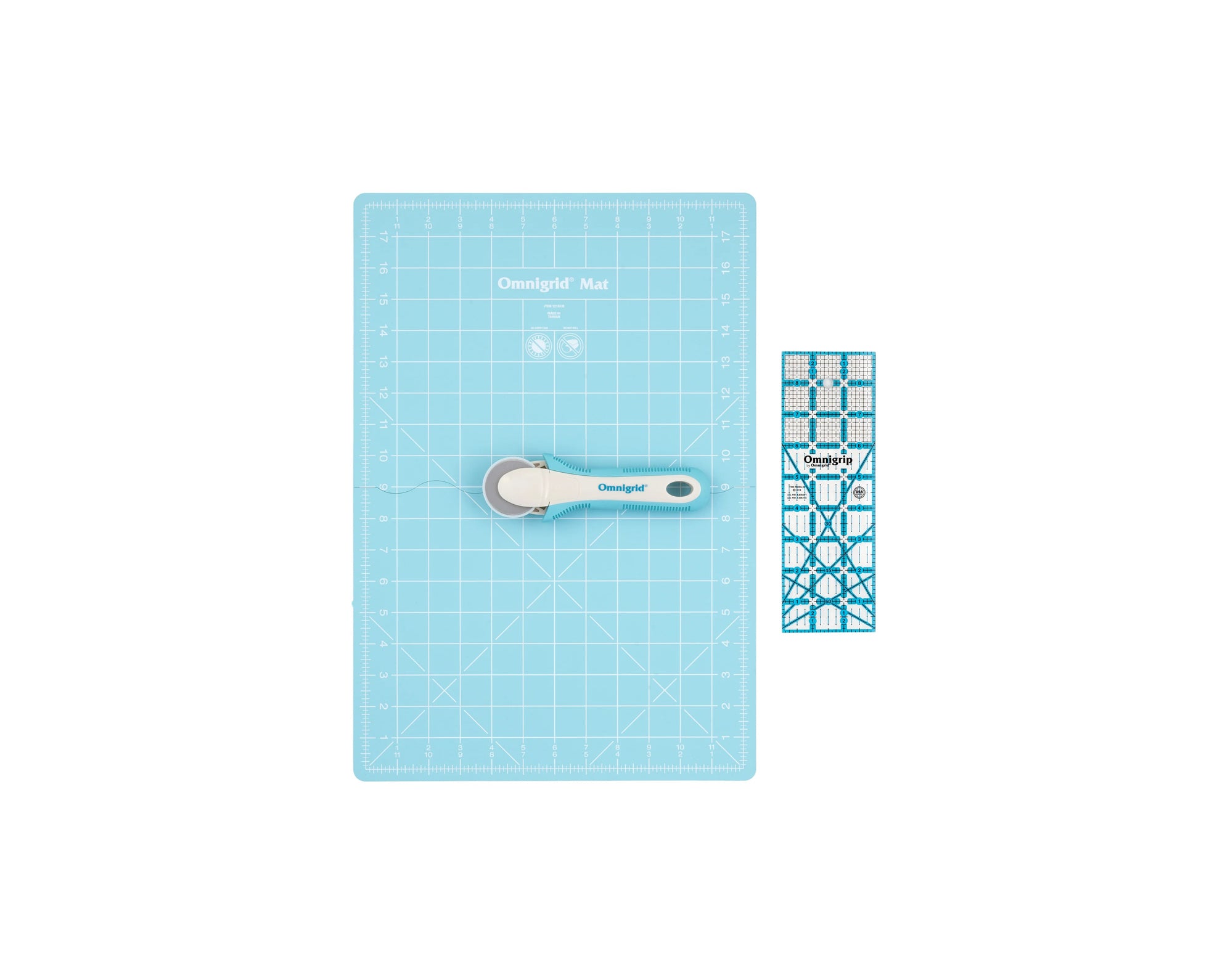 Rotary Cutting Kit - with folding cutting mat, ruler & rotary cutter12 x 18