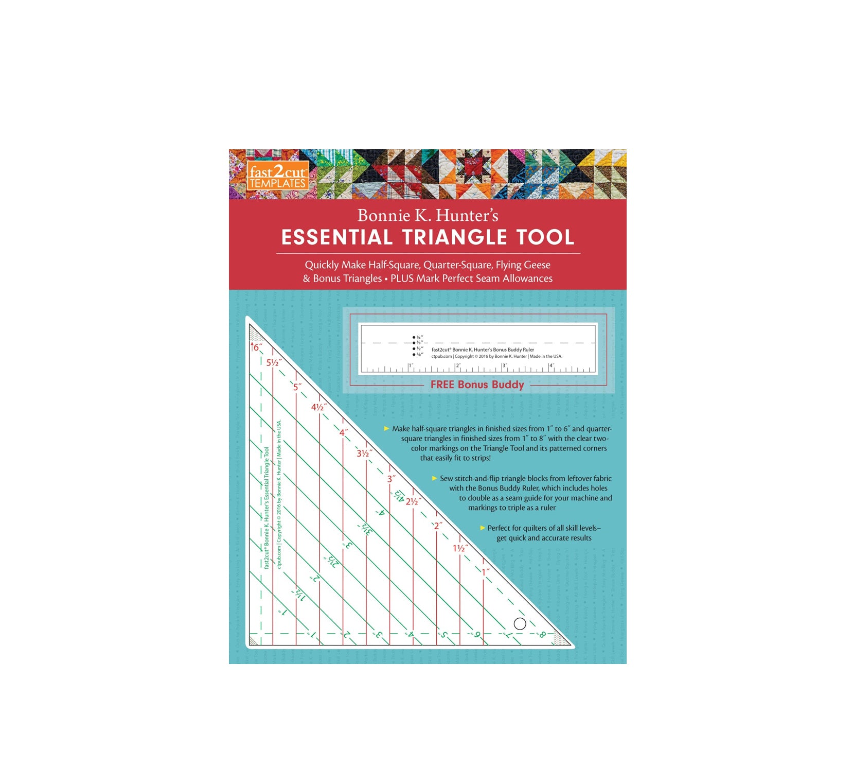 Fast2 Cut Bonnie K. Hunter's Essential Triangle Tool Template