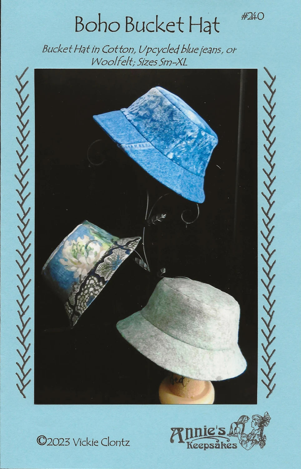 Boho Bucket Hat - sizes sm-xl by Annie's Keepsakes