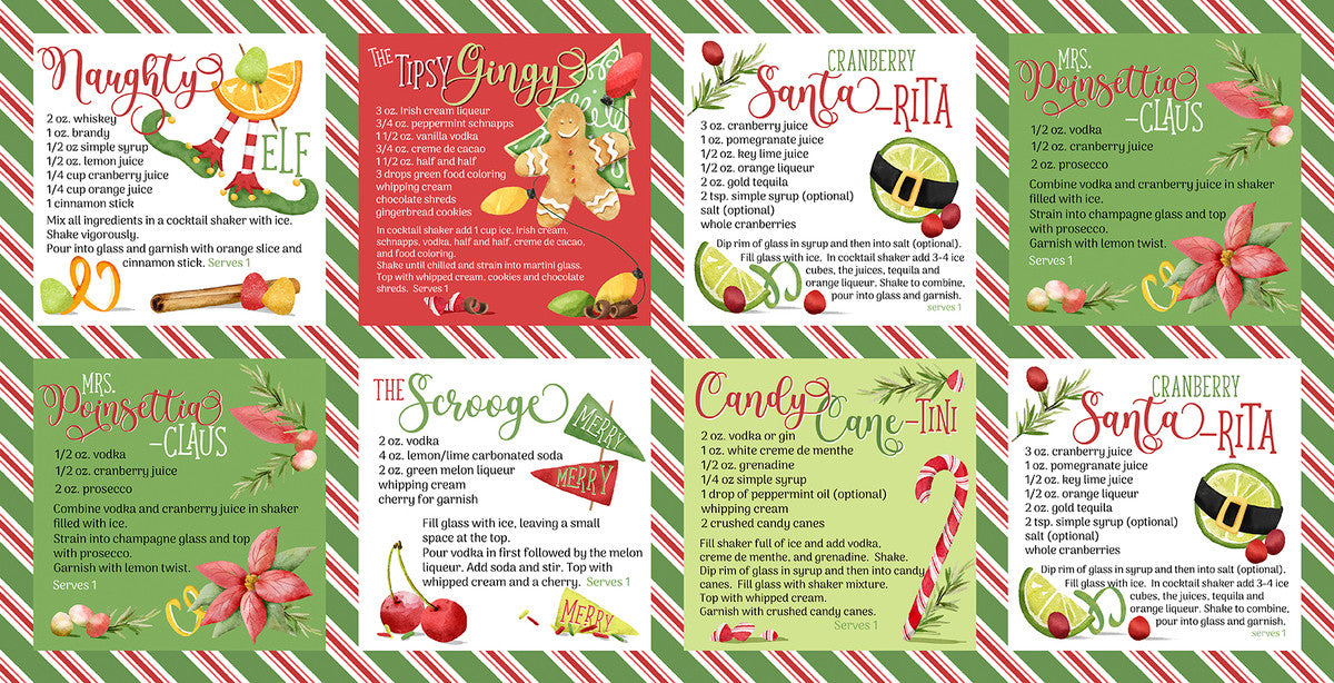 Happy Alcoholidays - Merry Mixology 1/3yd.PANEL
