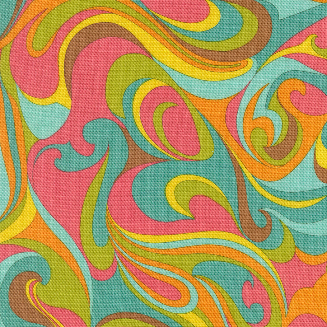 Happy Daze - Vibing Swirls - Sweetie - pink, aqua, & green swirls