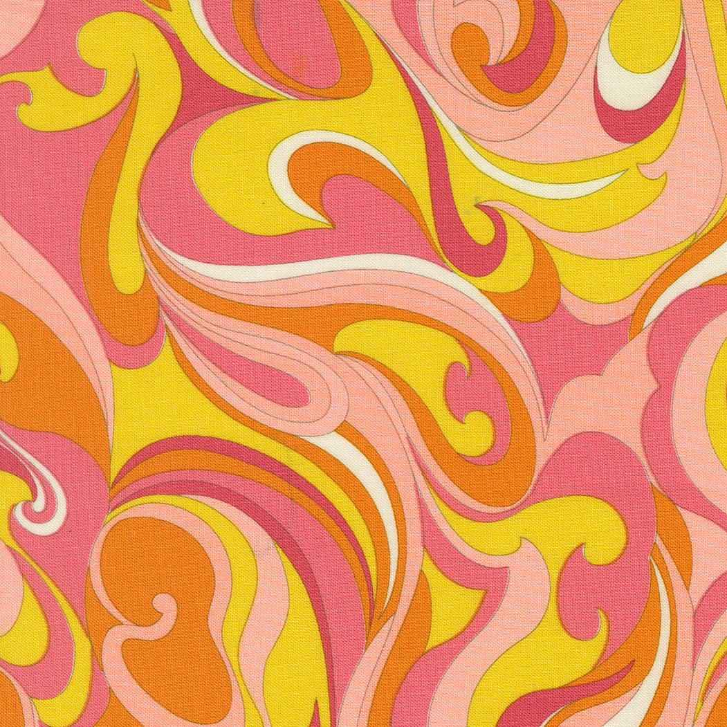 Happy Daze - Vibing Swirls - Sunrays - yellow, pink & orange swirls