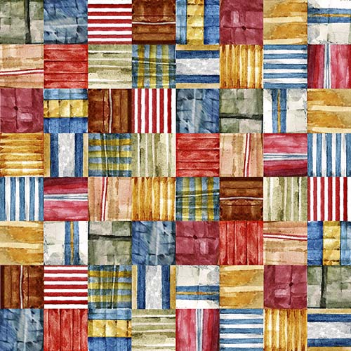 First in Flight - Flags a Flying - Multi - multicolored stripes in squares