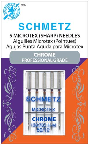 Schmetz 80/12 CHROME 5 Microtex Sharp # 4030