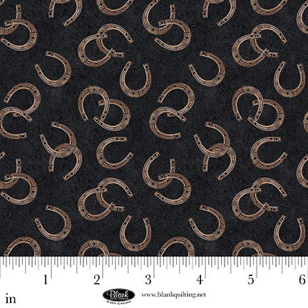 Spurs & Spirit - Horseshoes - Black - tossed horseshoes on black