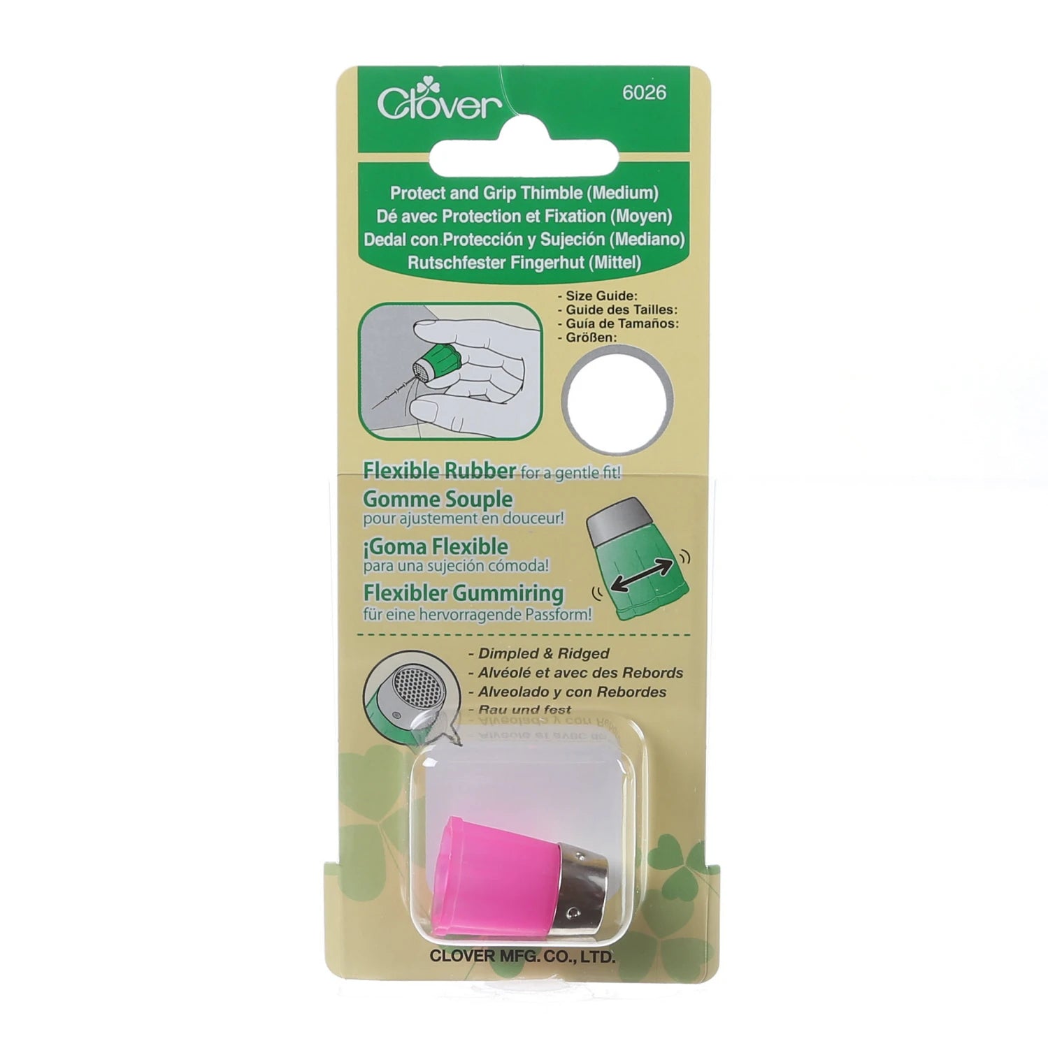 Clover - Protect and Grip Thimble - Medium, Pink