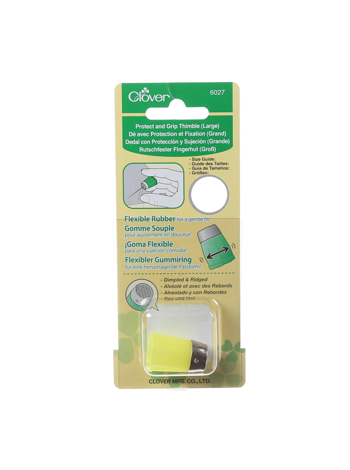 Clover- Protect and Grip Thimble-Large, yellow