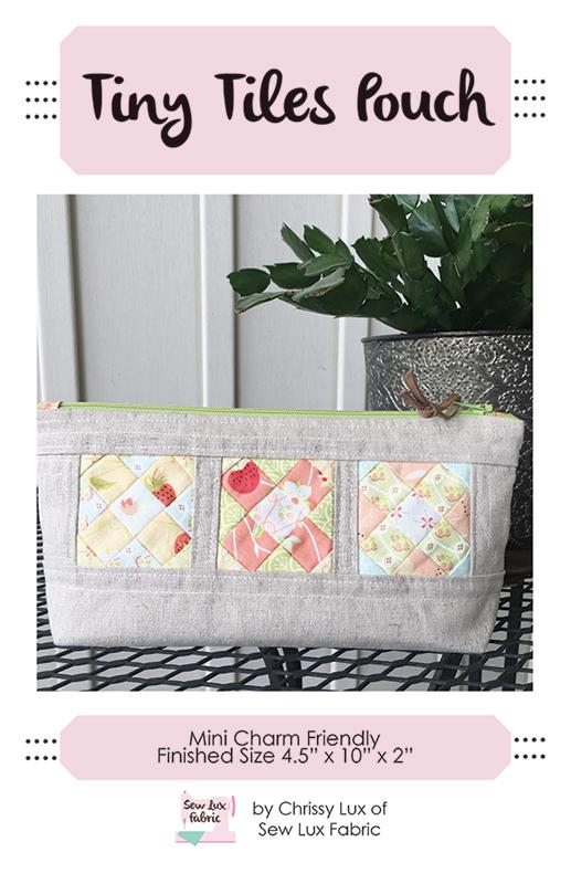 Tiny Tiles Pouch Pattern - 4.5 x 10 zipper bag by Chrissy Lux of Sew Lux