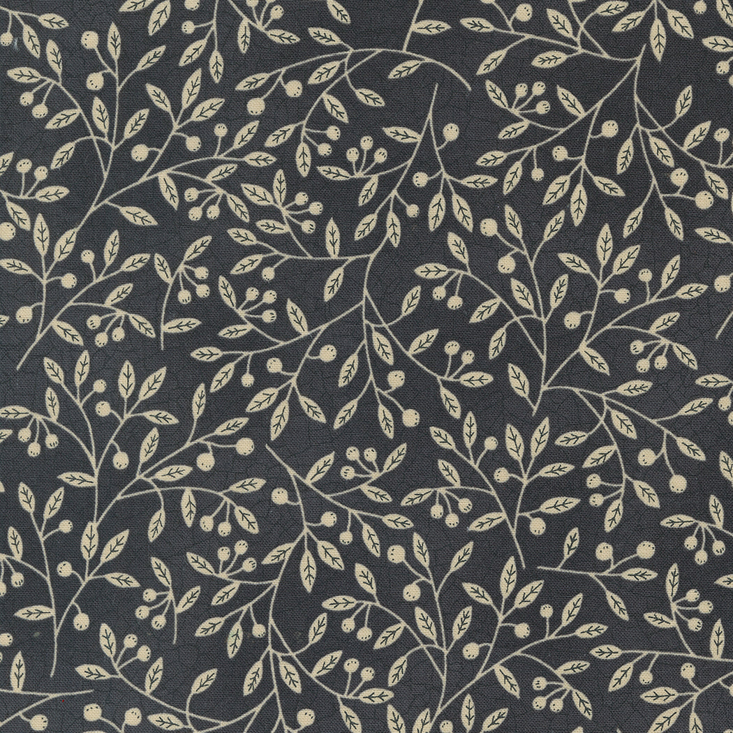 Bloom and Grow - Cherry toss - Black - tan leaves & cherries by Kathy Schmitz
