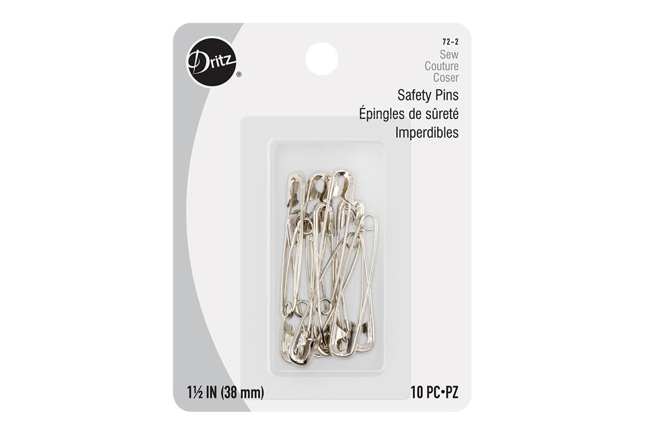 Dritz 10ct. safety pins Size 2 nickel