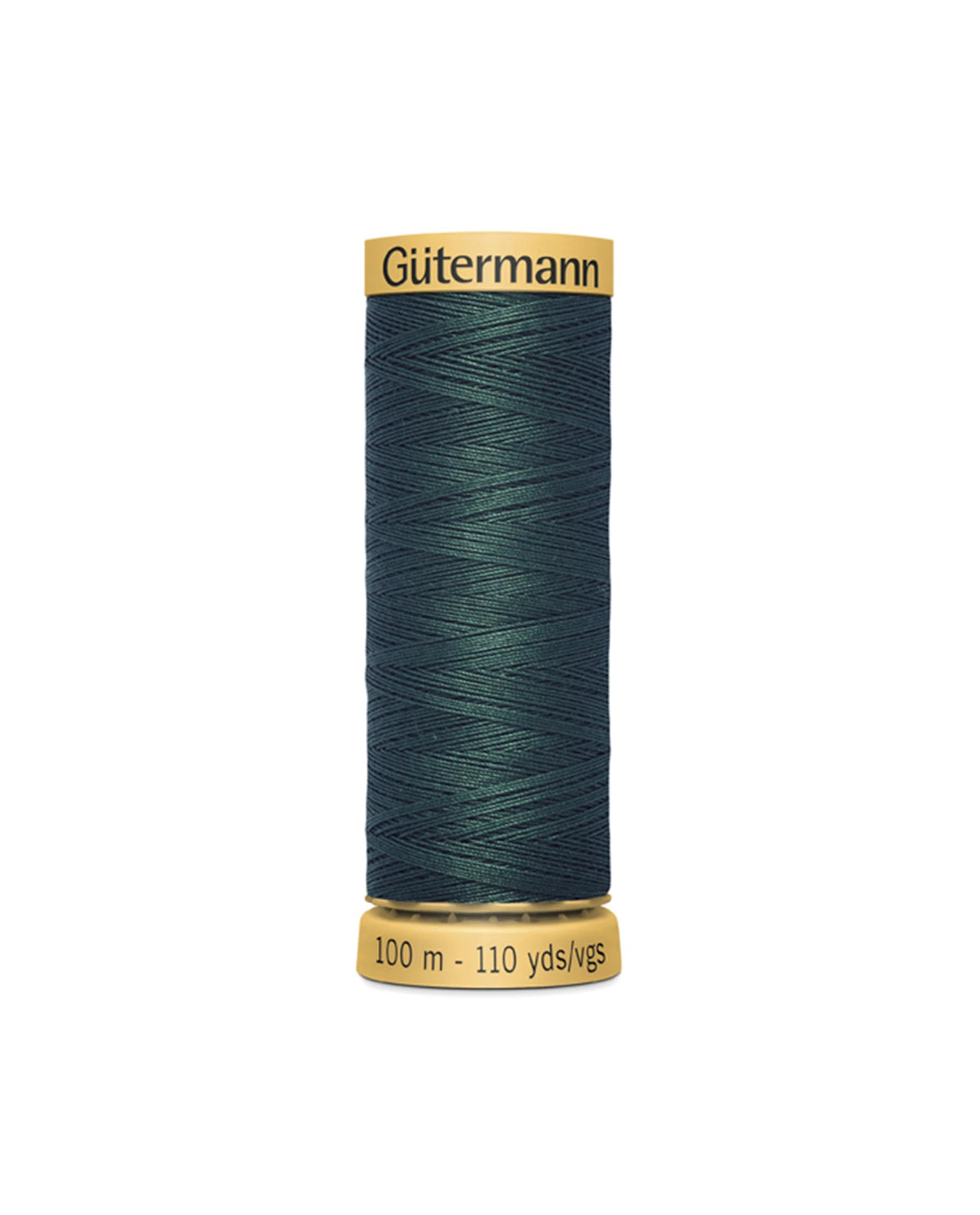 Gutterman - Natural Cotton Thread - 109yds. Solid Black Forest