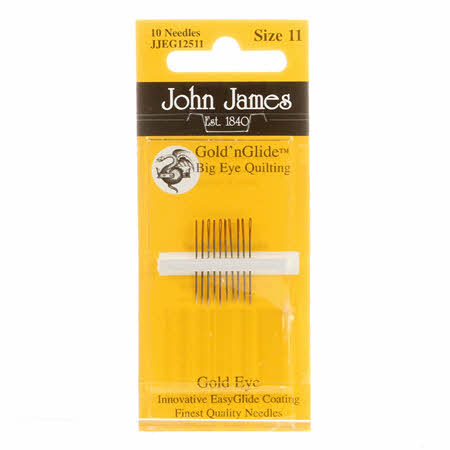 John James -Gold 'N Glide Big Eye- Size 11 - 10 pk - Quilting Needles