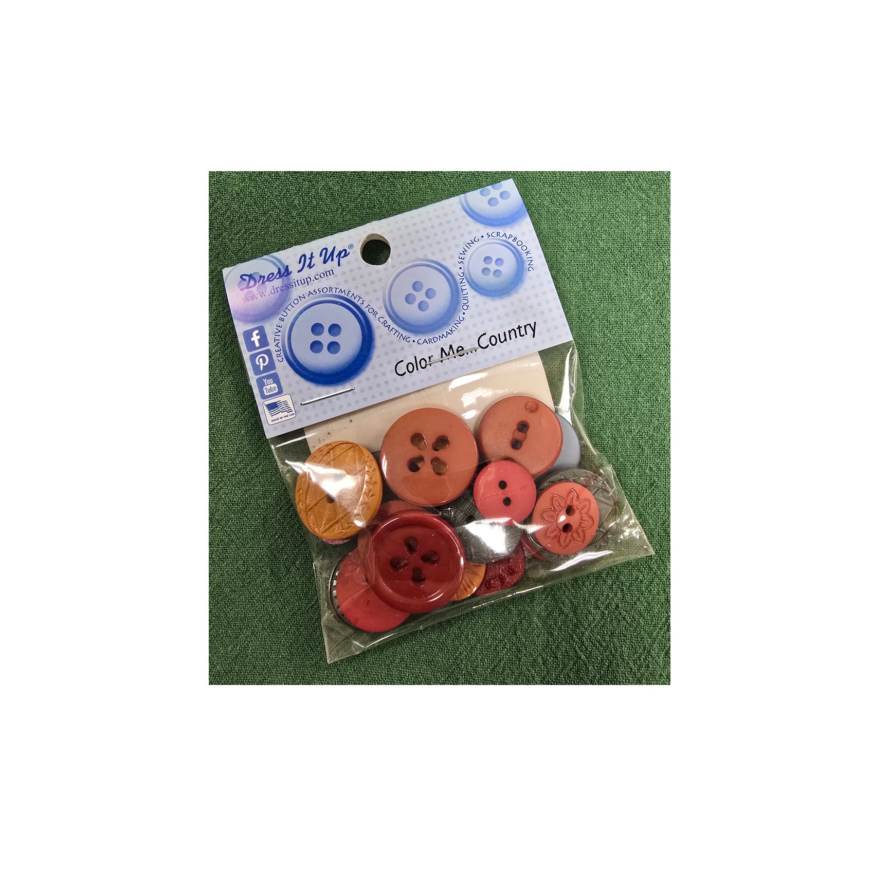 Color Me Country Buttons - Brown Country Blue Mauve Buttons. Diffent Sizes