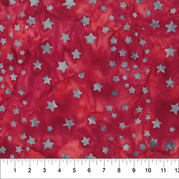 Bandana - Stars - Red - gray stars on red
