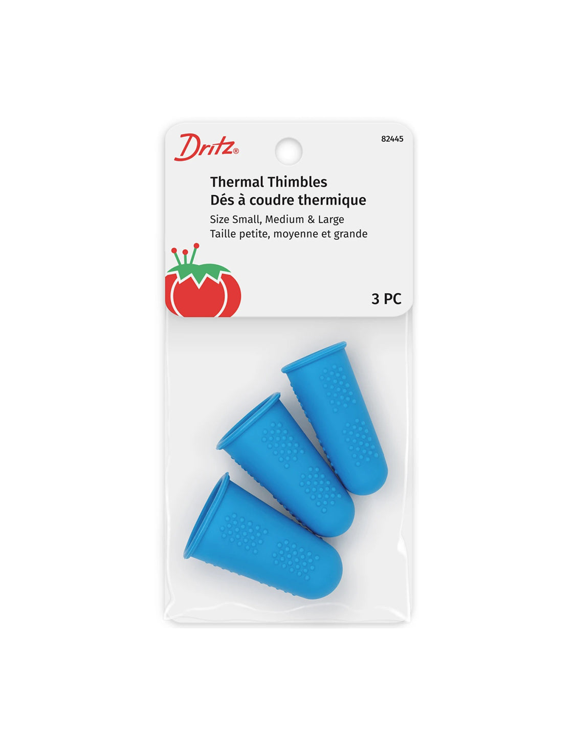 Dritz - thermal thimbles - heat resistant thimbles - set of three - S,M,L