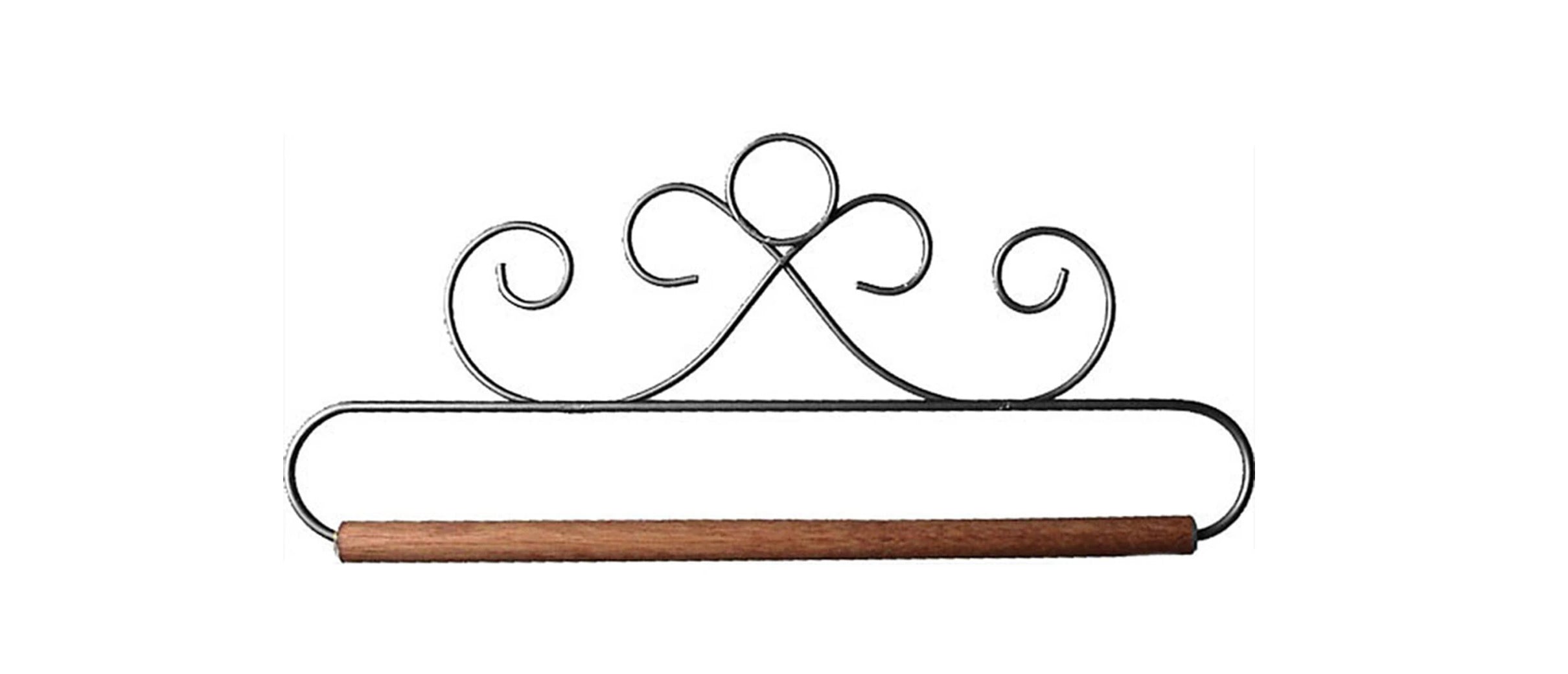 Ackfeld - 8" French Curl Hanger - Gray- with wooden rod