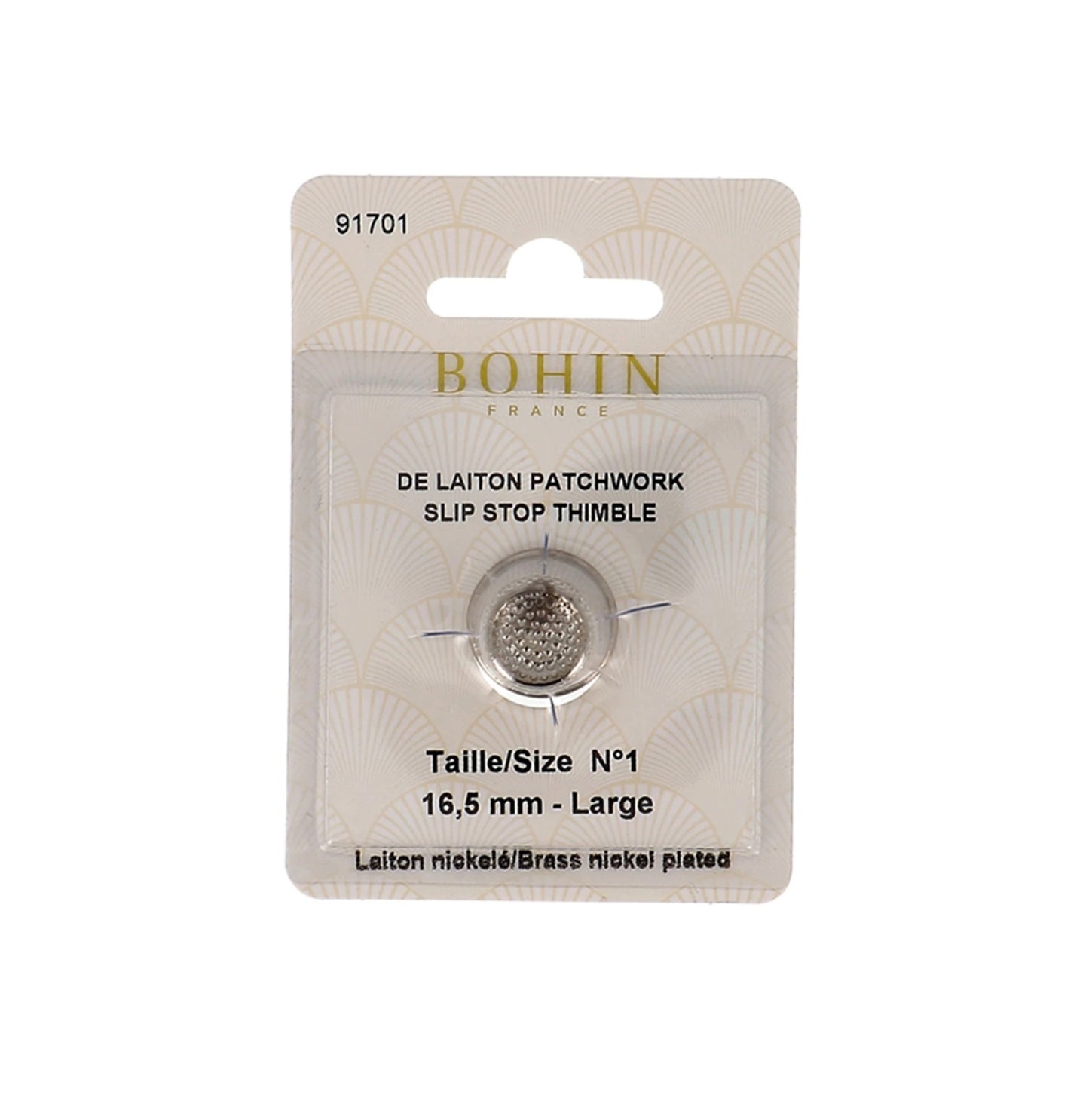 Bohin - Nickel Plated Brass Thimble - #1 (large)