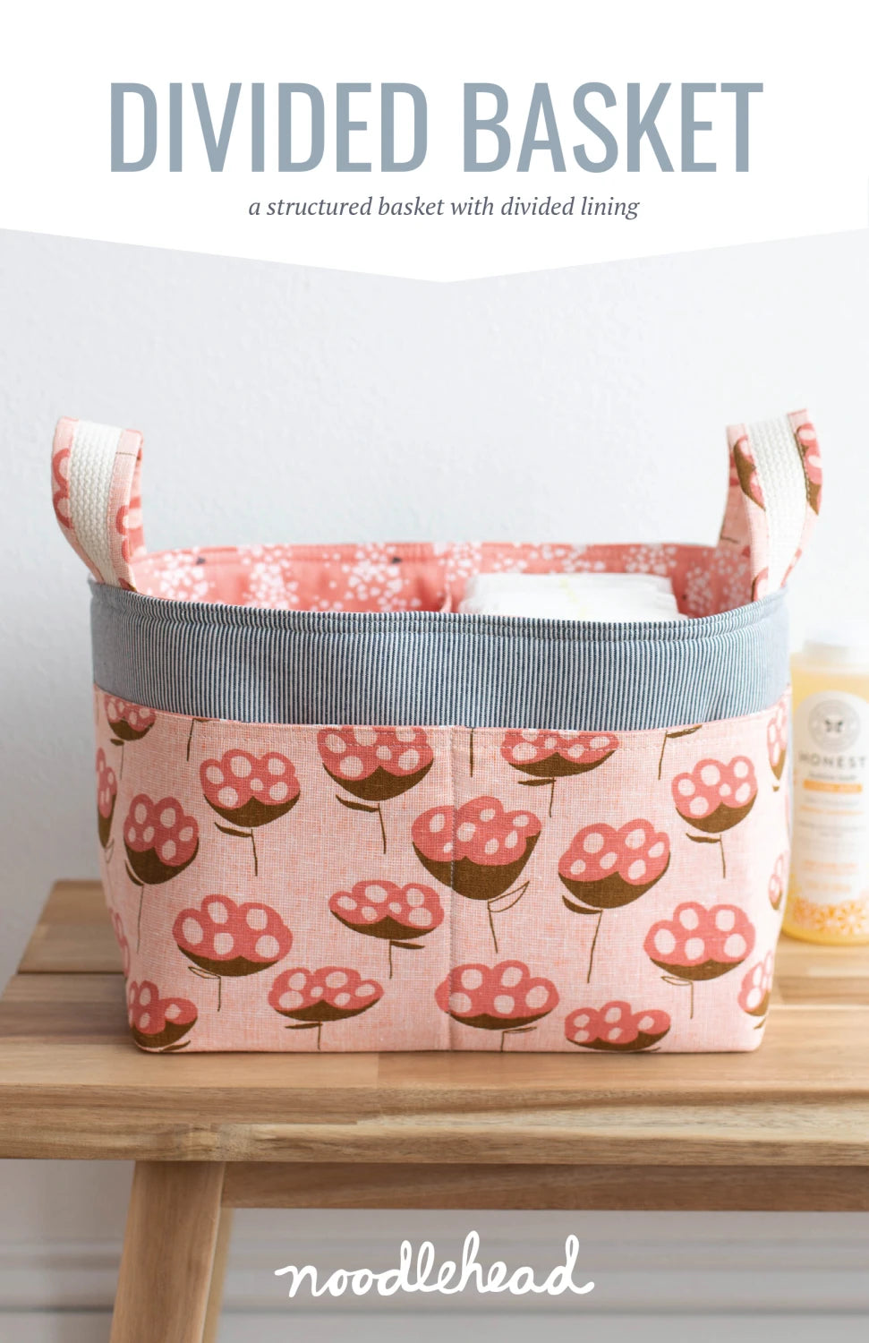 Noodlehead - Divided Basket pattern - 11x6x7.75