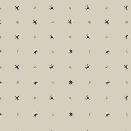 Merriweather-Beige-Glimmer & Glow-Blue Stars on Beige