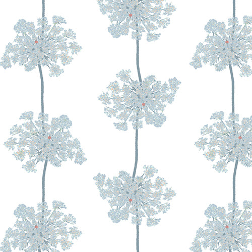 Earthen-Porcelian-Grounded Glacial-Mint/Peach Floral Strand