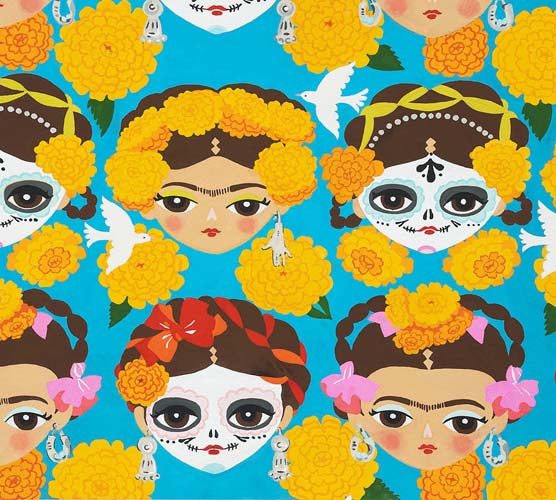 Folklorico - Recuerdame - Rows of day of the dead girls with flowers on blu