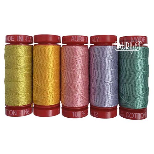 Aurifil- Cotton Embroidery Thread 5 SM Spools - 12wt. Welcome Home by Anna Maria