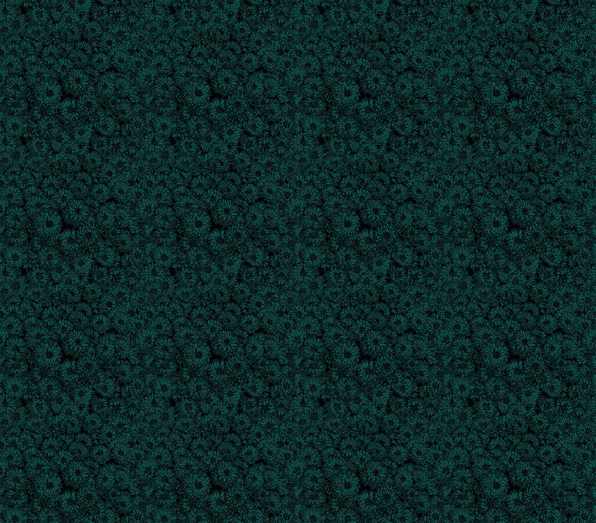 Indelible - Mums - Seaweed - packed mums on dark teal - Anna Maria