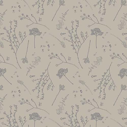 Nature's Whisper - Tossed Stemmed Flowers - Gray - tossed flowers on gray