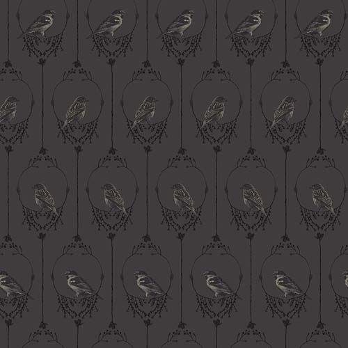 Nature's Whisper - Birds - Black - Birds in twig frames on black