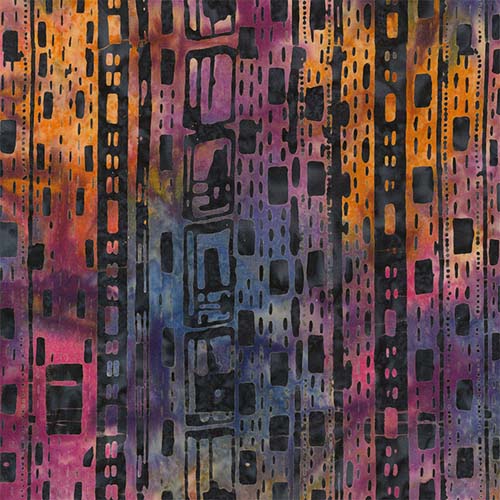 Street Art Batik - Fuchsia shock multi stripe, purple, pinks & peach