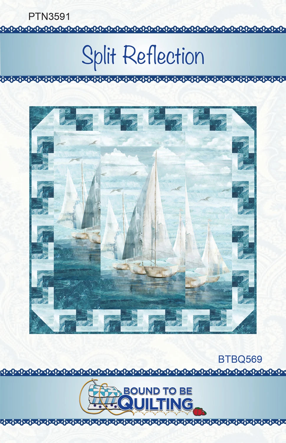 Split Reflection - quilt pattern - 50 x 50 - Bound to be Quilting BTBQ569