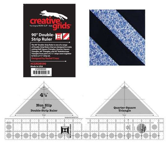 Creative Grids - Non-Slip Ruler - 90 Degree Double-Strip Ruler #CGRDBS90