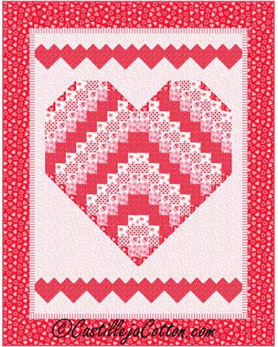 Sweet Hearts - 52 x 66 Lap quilt - Castilleja Cotton - CJC56295