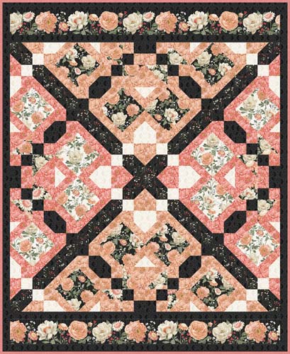Peach Whispers Throw Kit - 57x 70 - incl Pattern, Top, & Binding