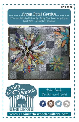 Scrap Petal Garden - quilt 68" square -by Cabin in the Woods CWQ-1502
