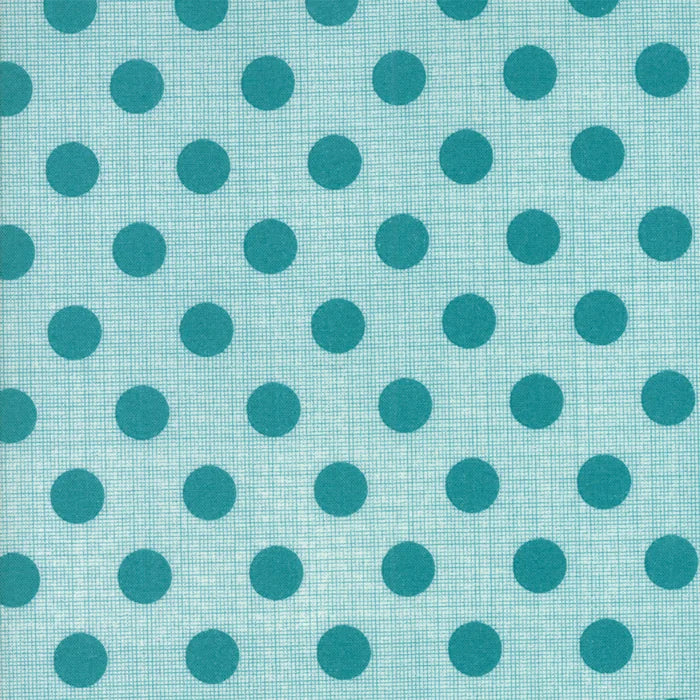 Circulus Dots - Lagoon - turquoise dots on tiny check by Jen Kingwell