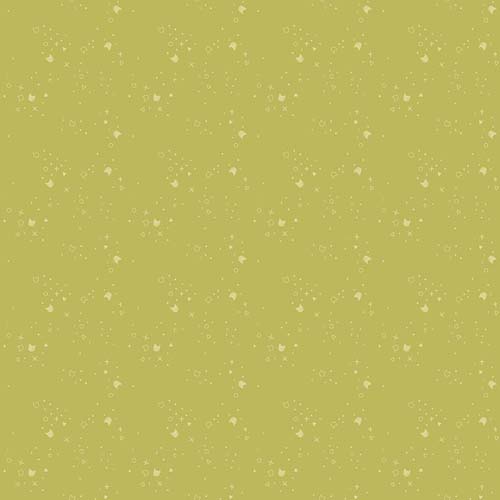 Kitty Litter Blender - Olive - light green - tiny cat heads, circles and x's