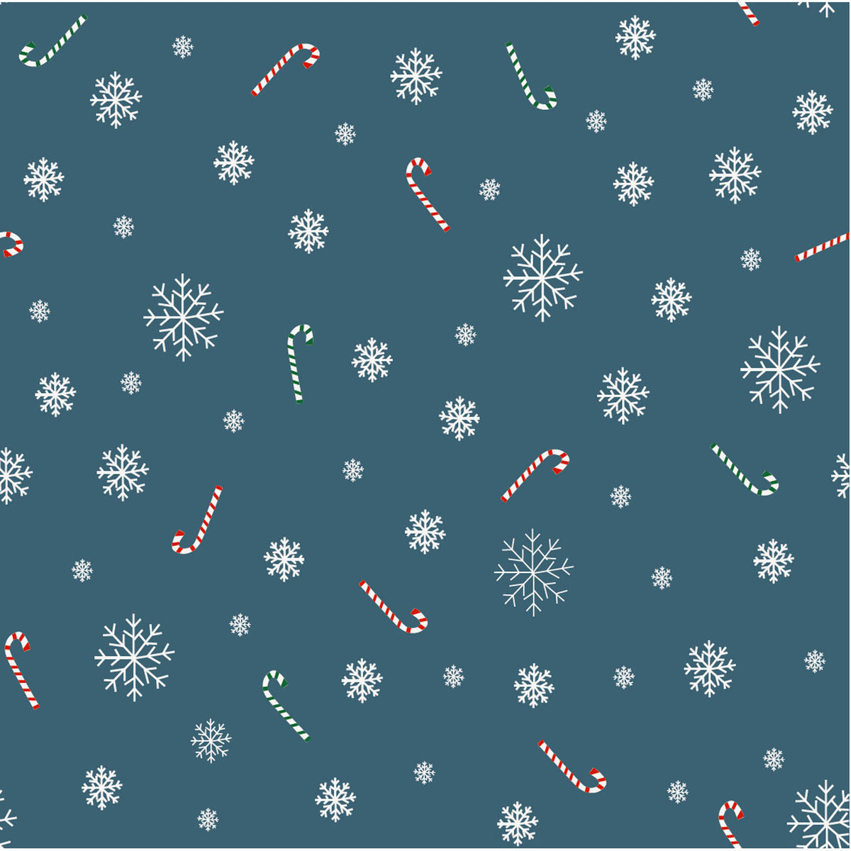 Snowflakes & Candy Canes - Deep Blue