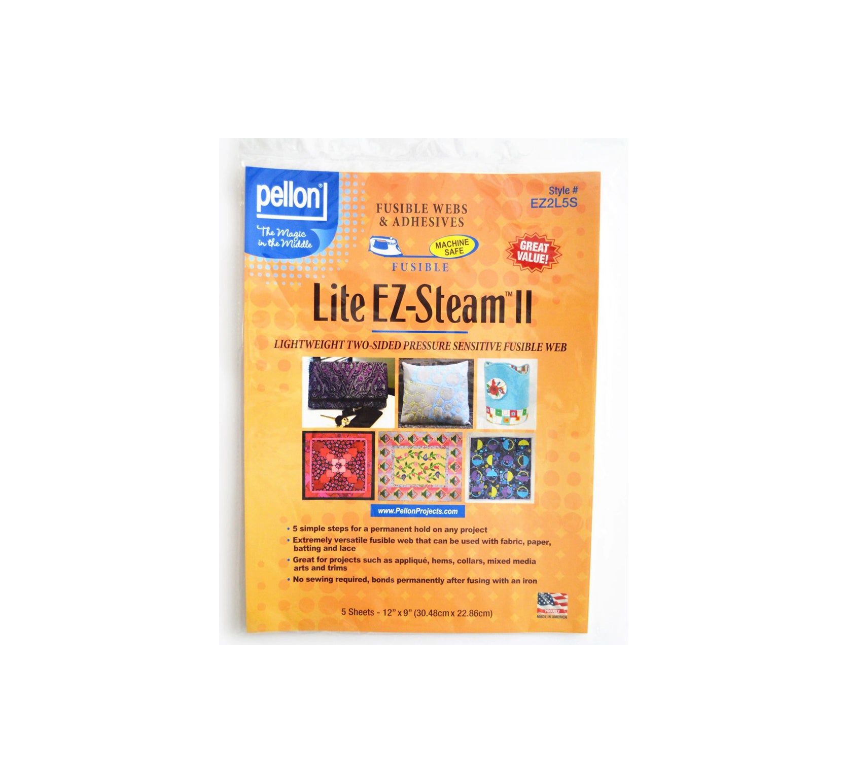 Pellon - Lite EZ-Steam II 12in x 9in. 5pk