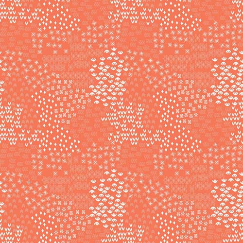 Hampton Court - White multi-stamps on Coral