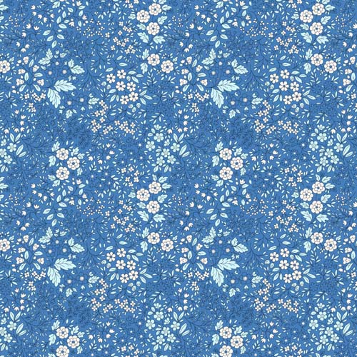 Pocket Posies - Prairie - Blue - small white floral on blue