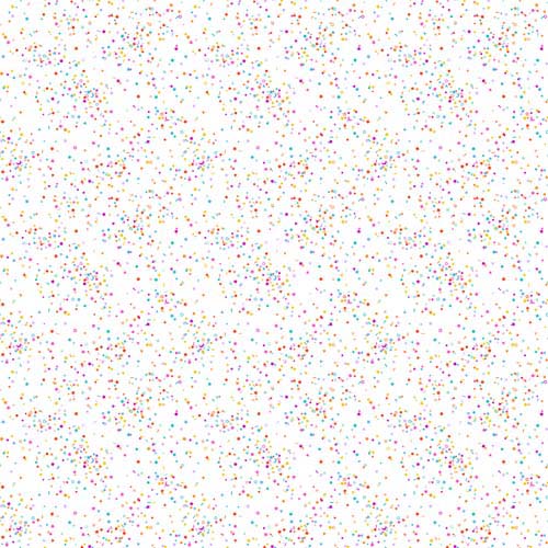 Dovetail - Sprinkles - Multi - - bright dots, stars & dashes tossed on white