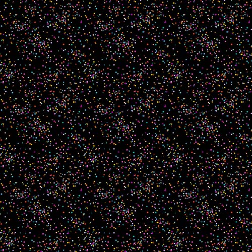 Dusk - Sprinkles - Black - - multicolored stars, dots & dashes on black