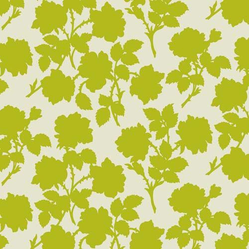 Pop Sugar - Bramble -Olive - green floral silhouette on beige