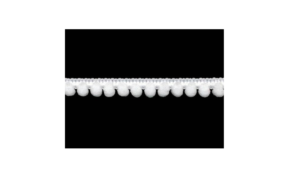Pom Pom Fringe - White - 10MM Ball