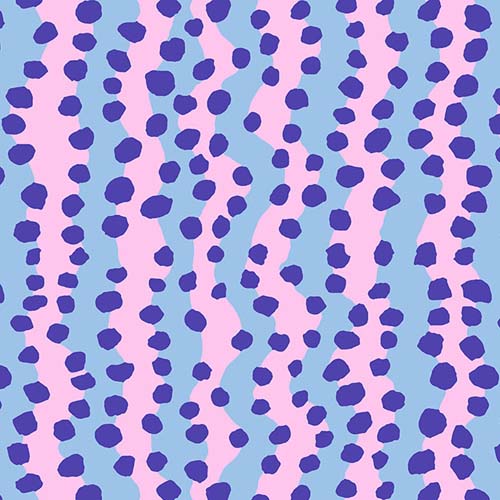 Bubble Stripe - Purple - August 2022 - Blue & pink wavy stripes - Kaffe Fassett